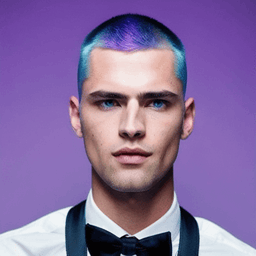 Buzz Cut Blue & Purple Hairstyle profile picture for men